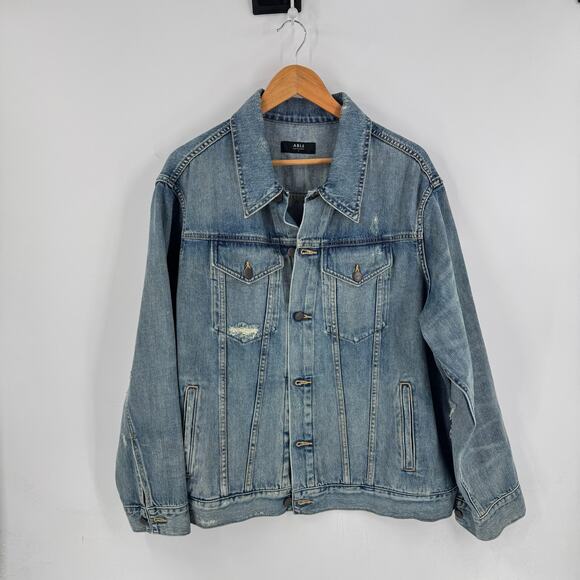 ABLE Merly Denim Jean Jacket Blue Classic Button Front Casual Women’s 1X - Picture 7 of 7